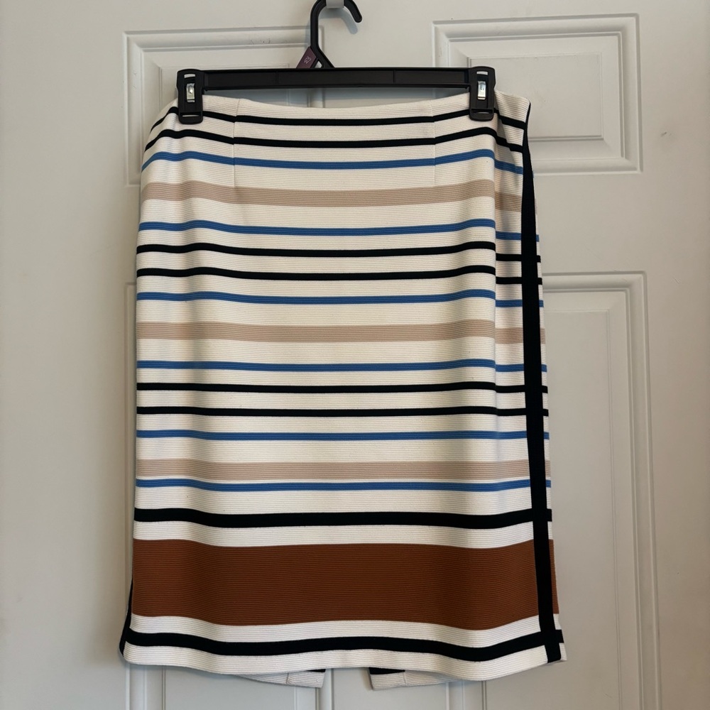 White House Black Market Ottomon Ponte Striped Pencil Knit Skirt, Size 12